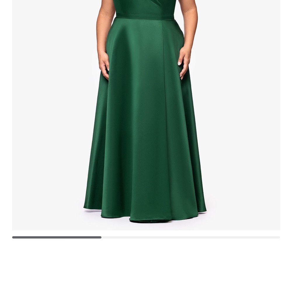 Xscape Women's Satin Off Shoulder Dress in Light Blue - Picture 9 of 9